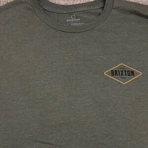 Brixton Men's Dark Green Tee with Logo